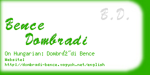 bence dombradi business card